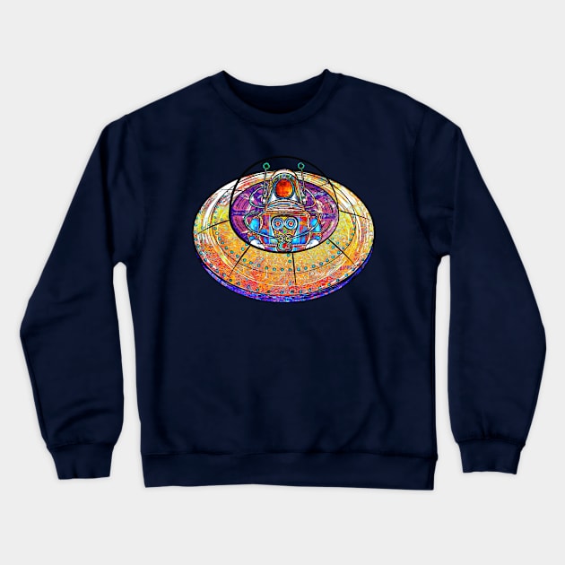 Flying Saucer Crewneck Sweatshirt by evisionarts